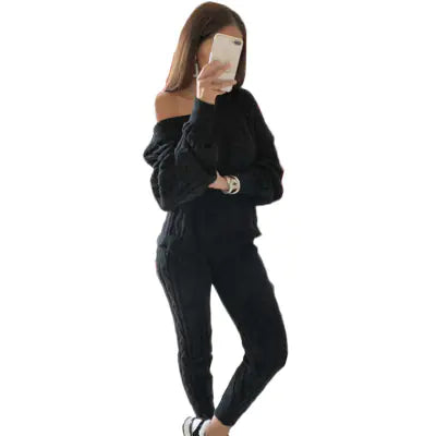 One-Shoulder Sweater Set for Women