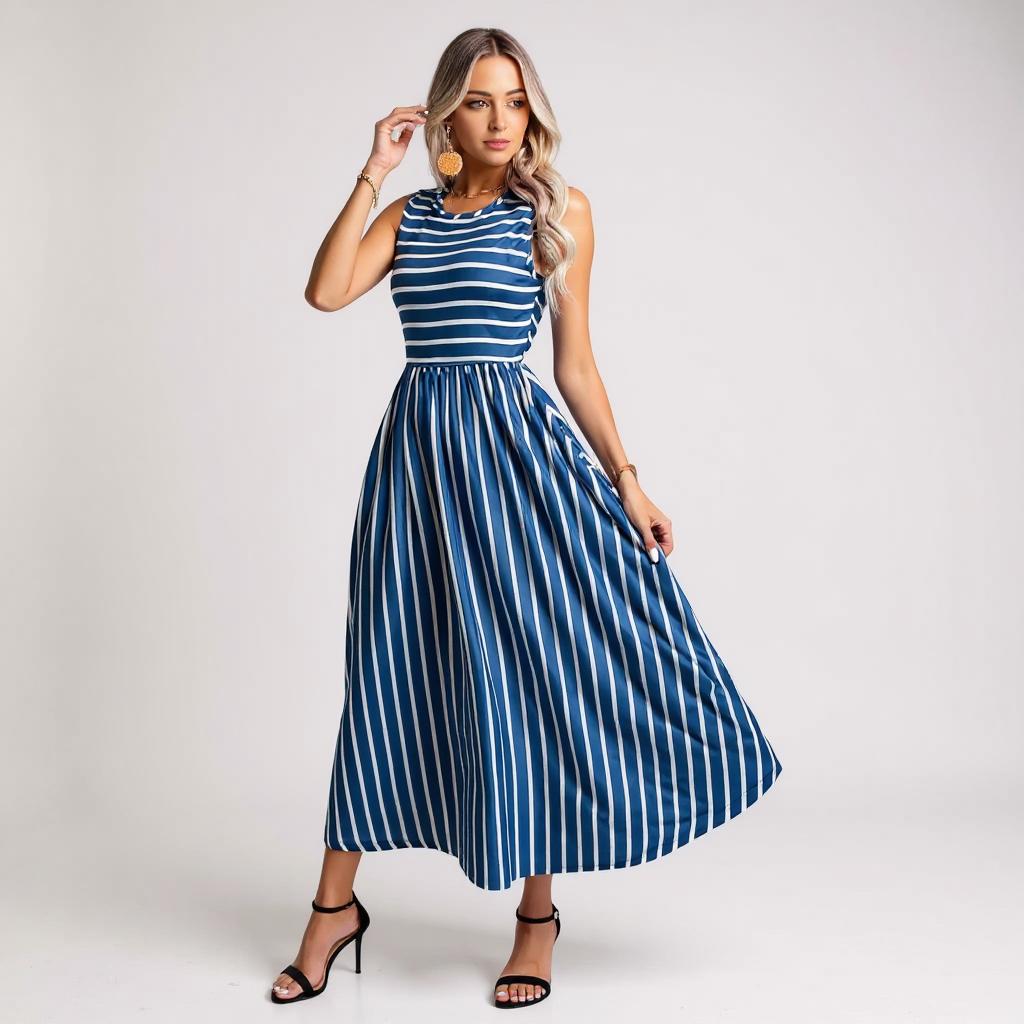 Delikate Ray Dress with sleeveless charm and soft rhythm