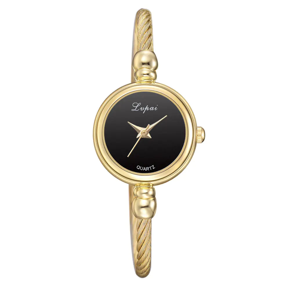 Grace Golden Bracelet Watch with Fine Chain