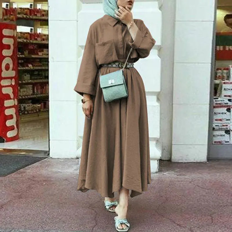 Elegant Long Sleeve Cinched Waist Dress