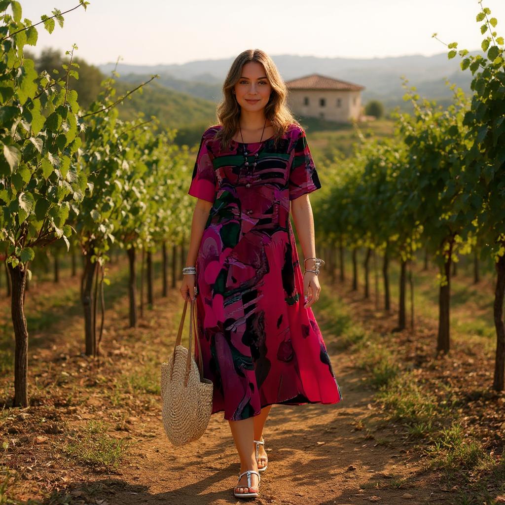 Zaya Print Dress in soft volume and casual elegance