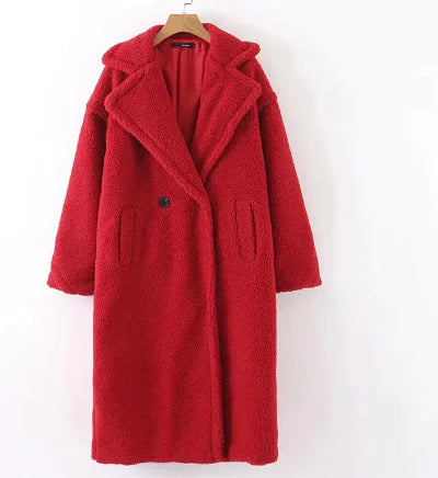 Women's New Long Coat in Lamb Wool for Autumn/Winter