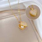 Manu zircon heart necklace