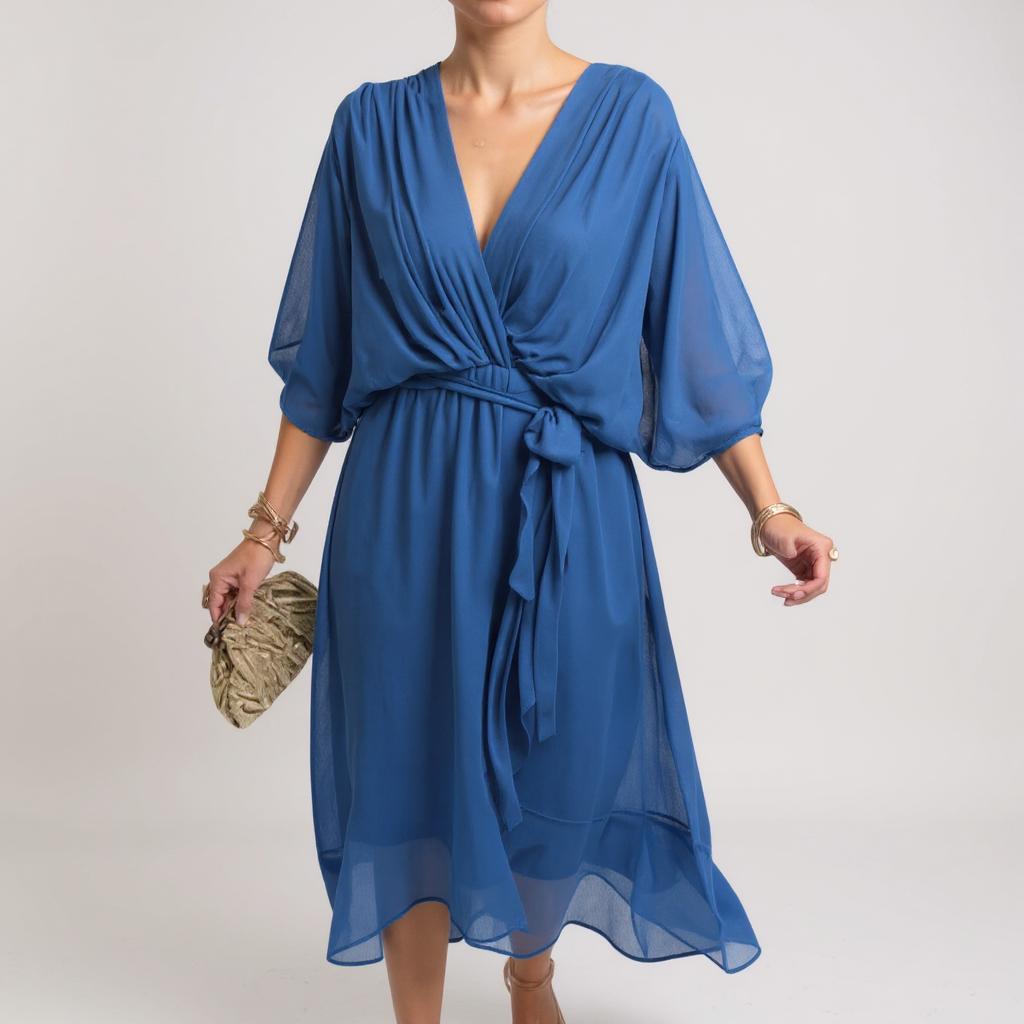 Whisper Fold Dress of breezy shape and summer rhythm