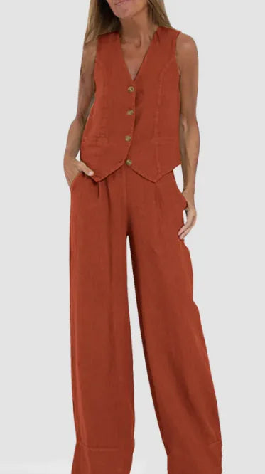 Classy Lady - Linen Two-piece Set
