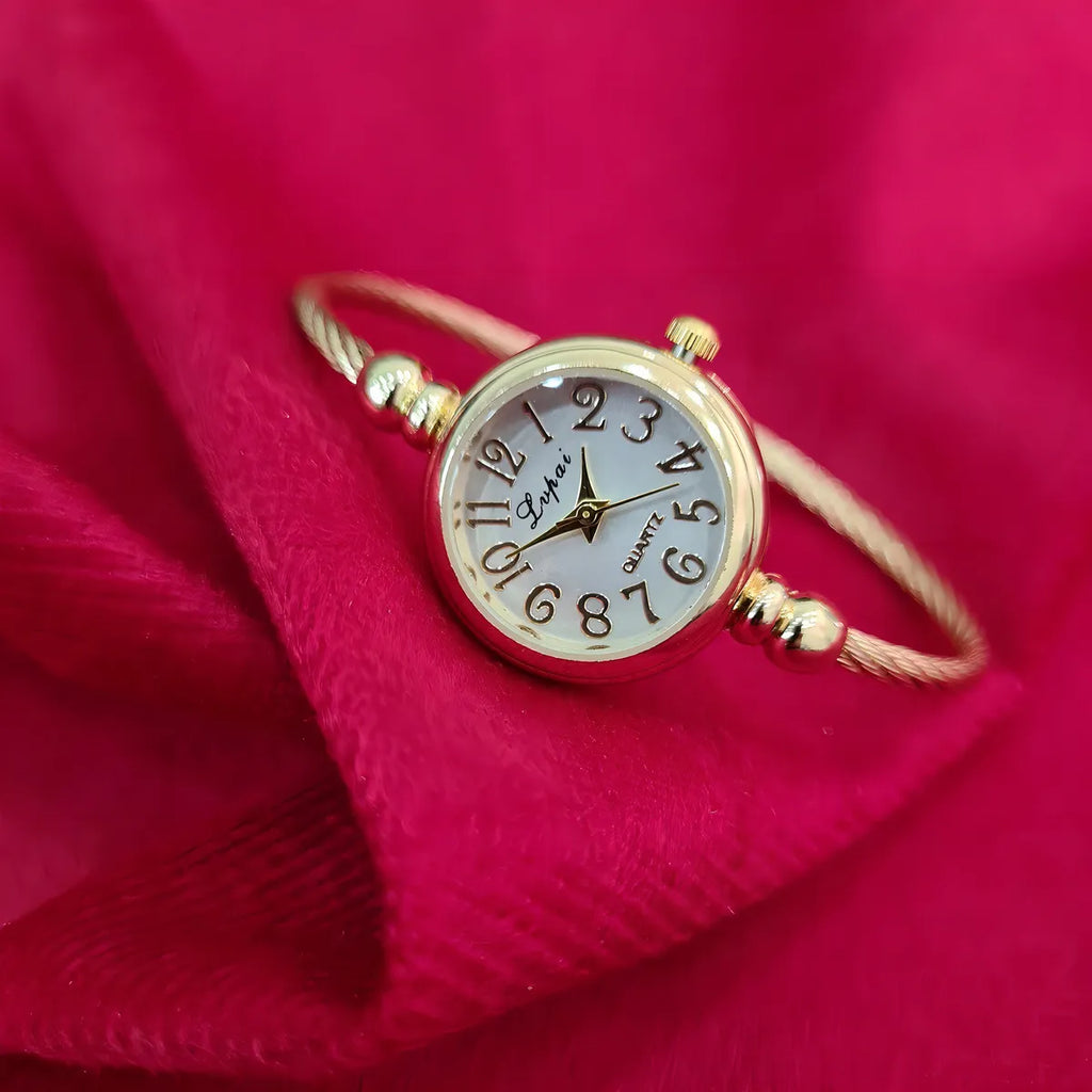 Grace Golden Bracelet Watch with Fine Chain
