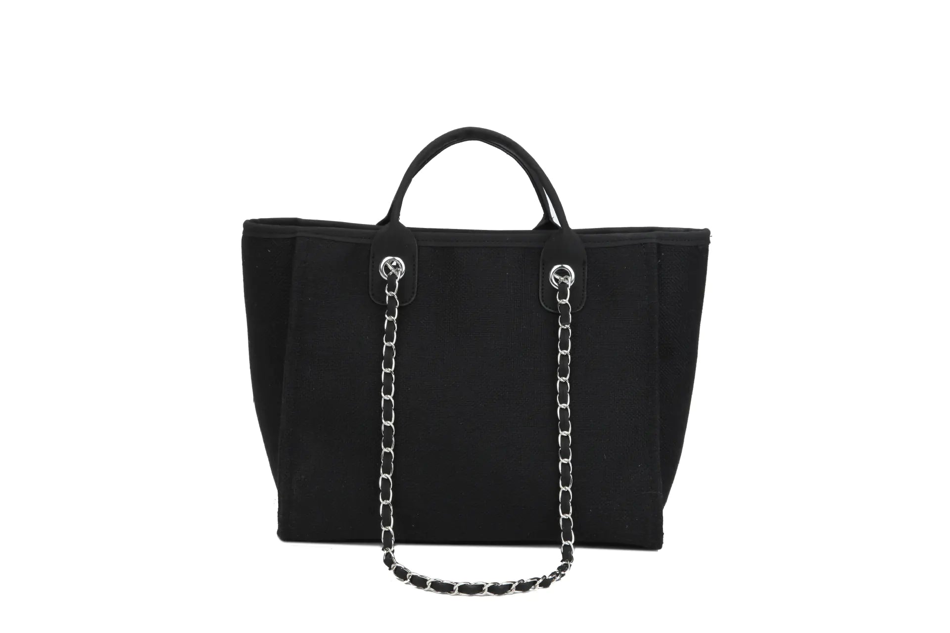 Chic Canvas Chain-Strap Tote