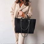 Chic Canvas Chain-Strap Tote