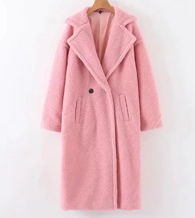 Women's New Long Coat in Lamb Wool for Autumn/Winter