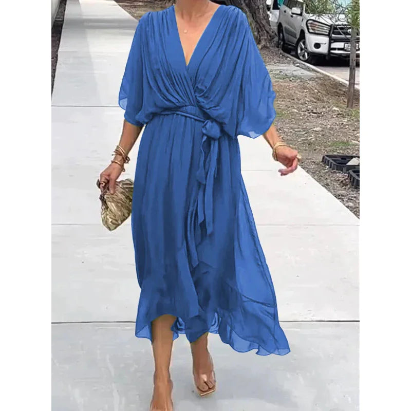 Whisper Fold Dress of breezy shape and summer rhythm