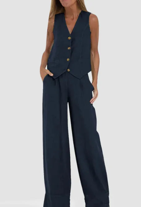 Classy Lady - Linen Two-piece Set