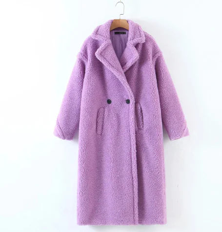Women's New Long Coat in Lamb Wool for Autumn/Winter