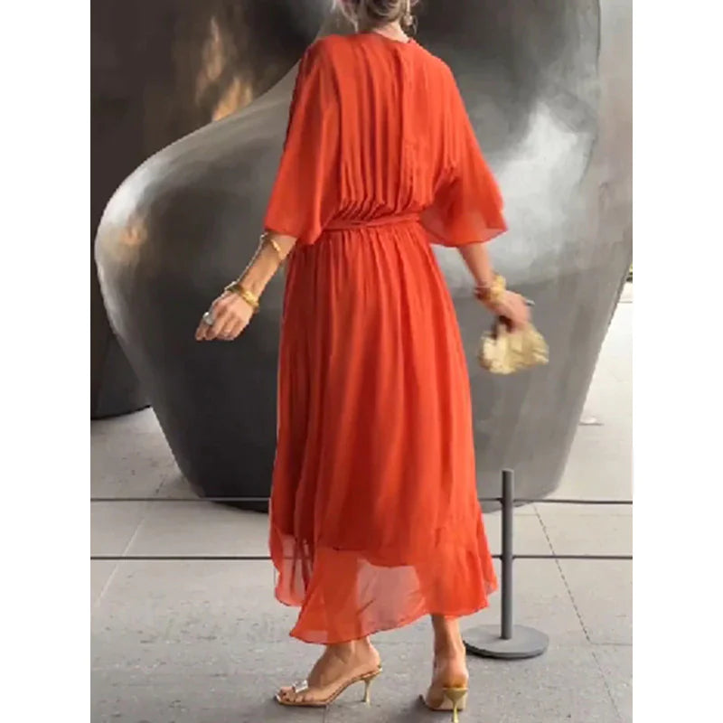 Whisper Fold Dress of breezy shape and summer rhythm
