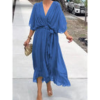 Whisper Fold Dress of breezy shape and summer rhythm