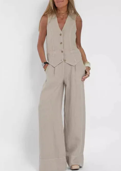 Classy Lady - Linen Two-piece Set