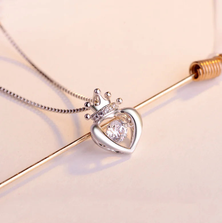 Rachel Regal Heart Crown Necklace