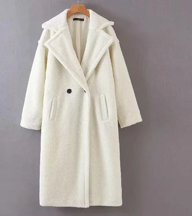 Women's New Long Coat in Lamb Wool for Autumn/Winter