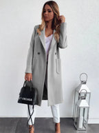 Chic Women's Double Pocket Wool Coat