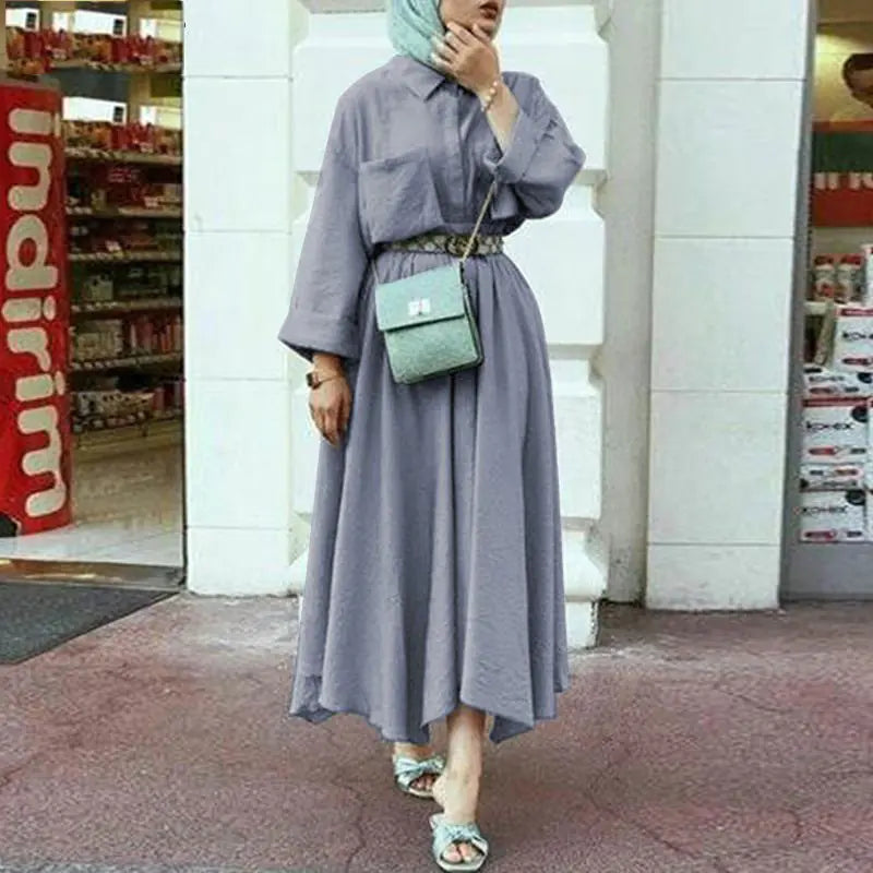 Elegant Long Sleeve Cinched Waist Dress