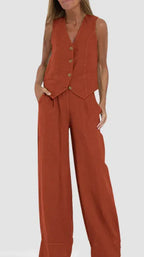 Classy Lady - Linen Two-piece Set