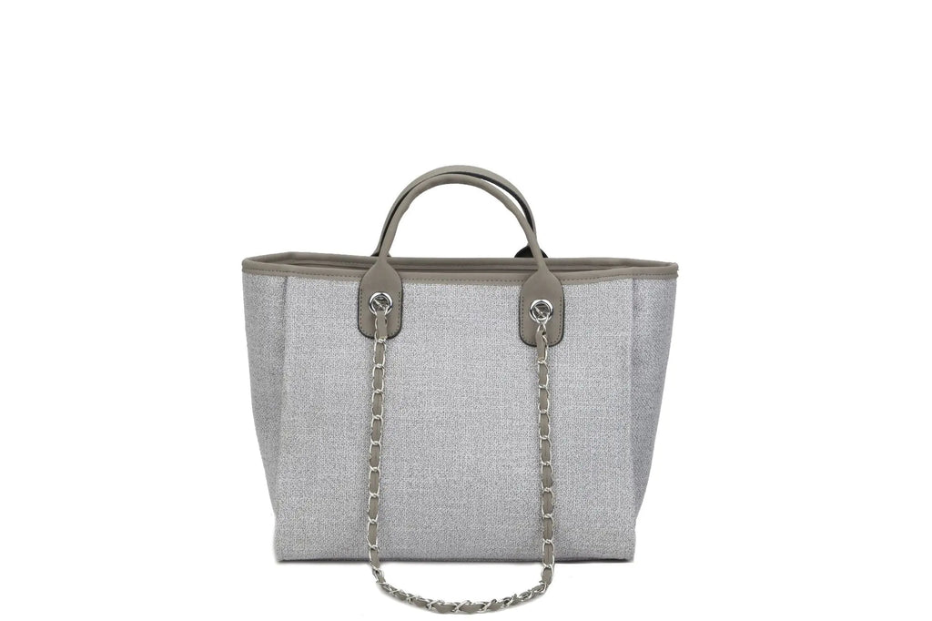 Chic Canvas Chain-Strap Tote