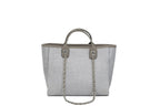 Chic Canvas Chain-Strap Tote