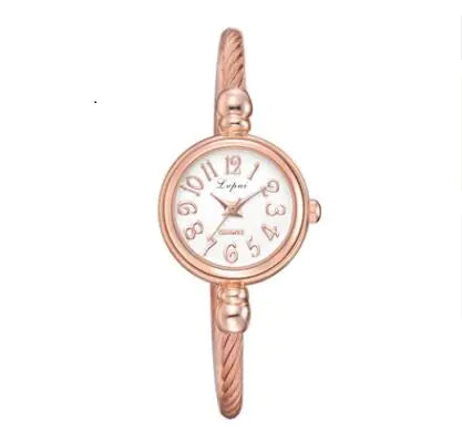 Grace Golden Bracelet Watch with Fine Chain