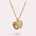 Manu zircon heart necklace