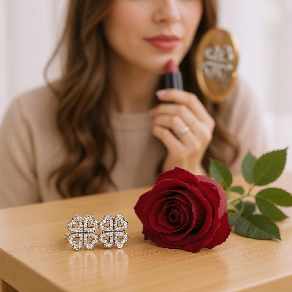 Aloura Clover Earrings of charm soft and shiny