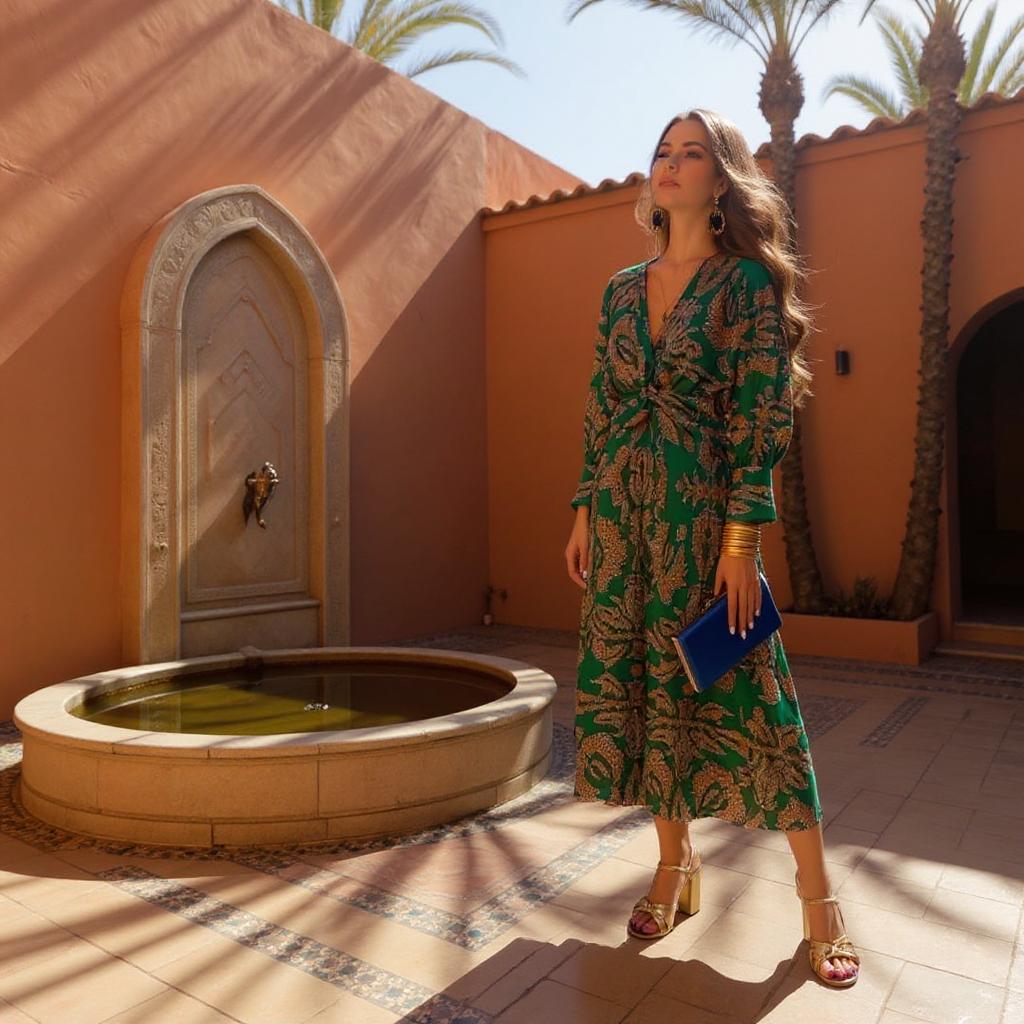 Summer poem v-neck dress