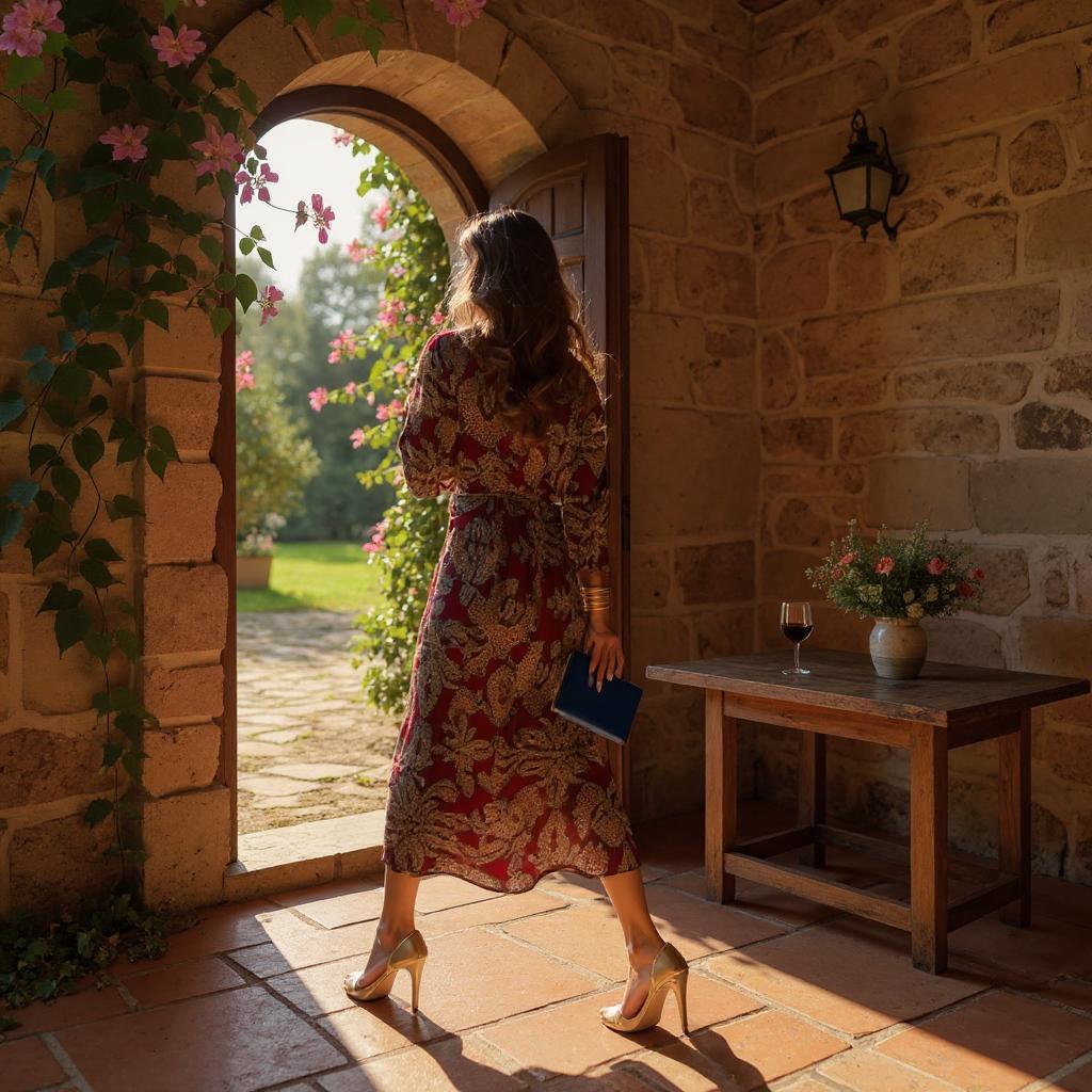 Summer poem v-neck dress