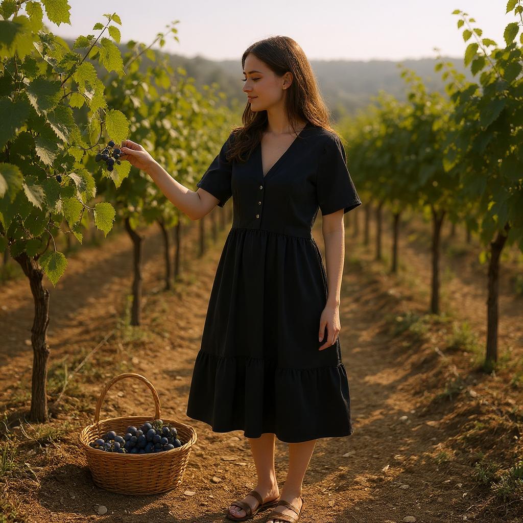 Brunna Dress with earthy calm and understated charm