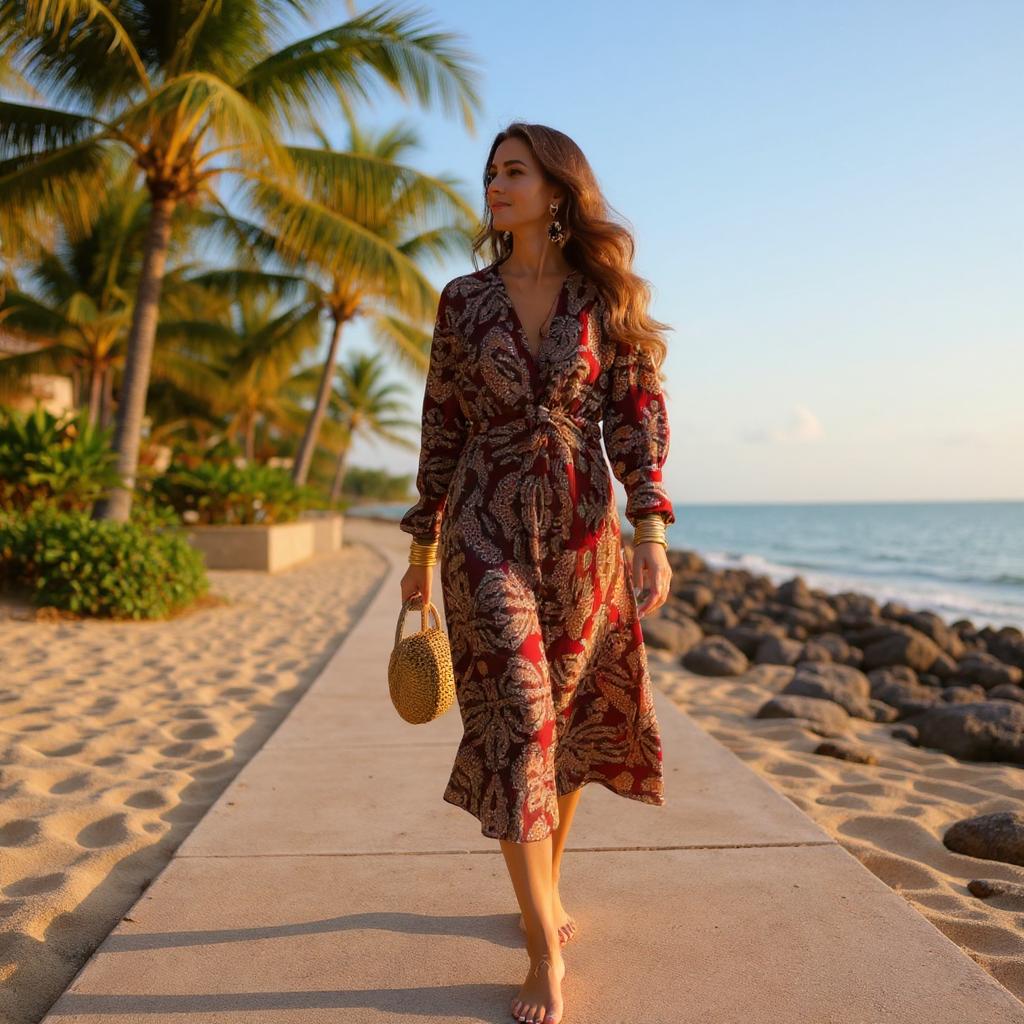Summer poem v-neck dress