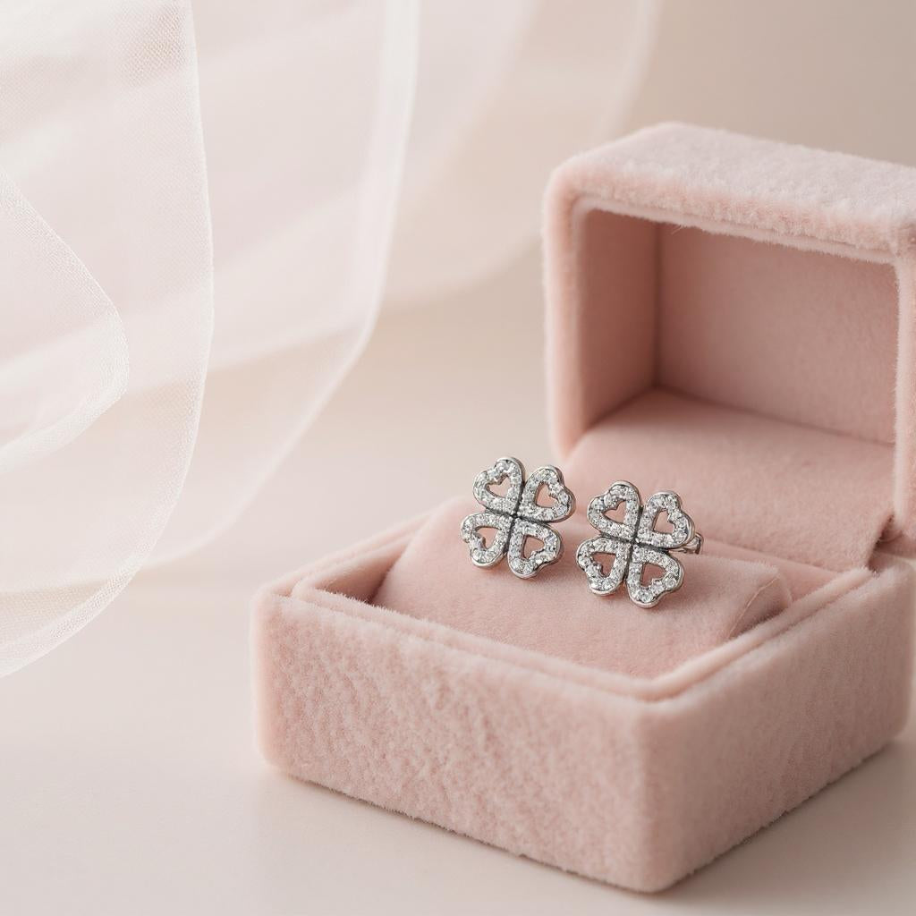 Aloura Clover Earrings of charm soft and shiny