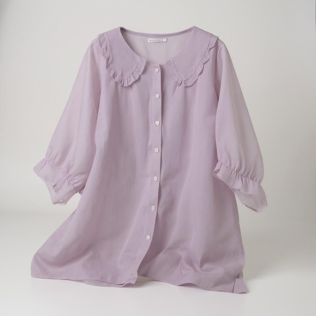 Velina Soft Blouse with delicate sleeves and timeless elegance
