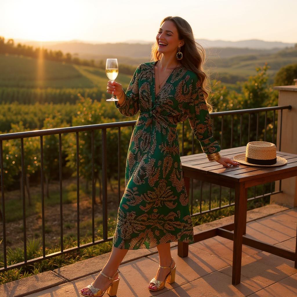 Summer poem v-neck dress
