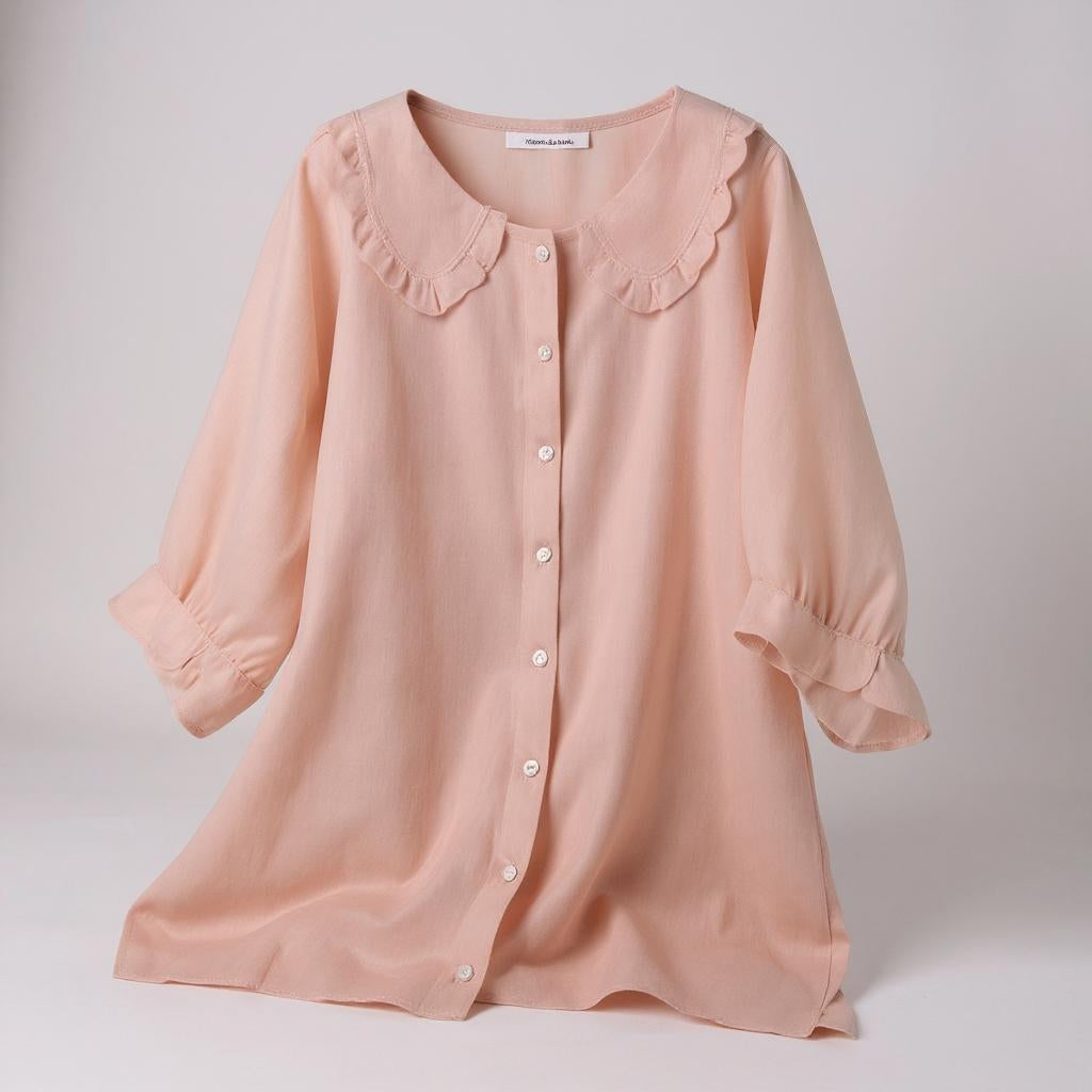 Velina Soft Blouse with delicate sleeves and timeless elegance