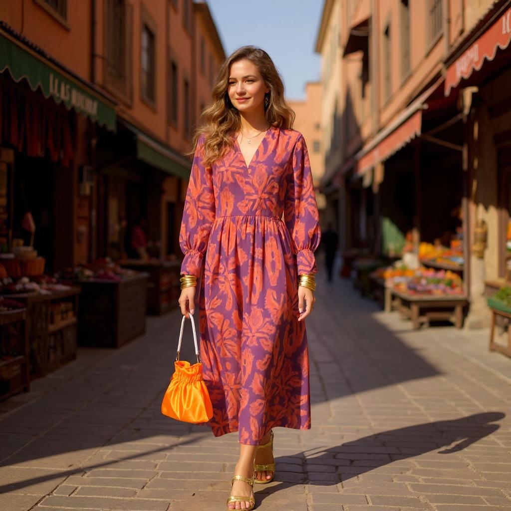 Summer poem v-neck dress