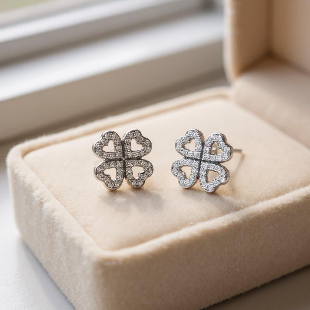 Aloura Clover Earrings of charm soft and shiny
