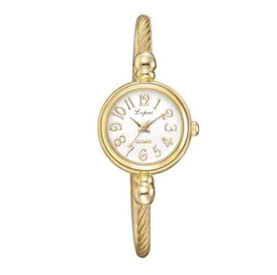Grace Golden Bracelet Watch with Fine Chain