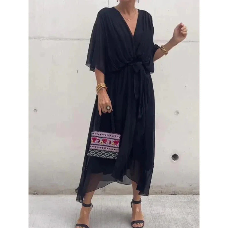 Whisper Fold Dress of breezy shape and summer rhythm