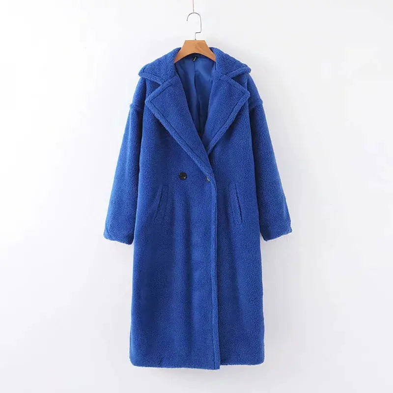 Women's New Long Coat in Lamb Wool for Autumn/Winter
