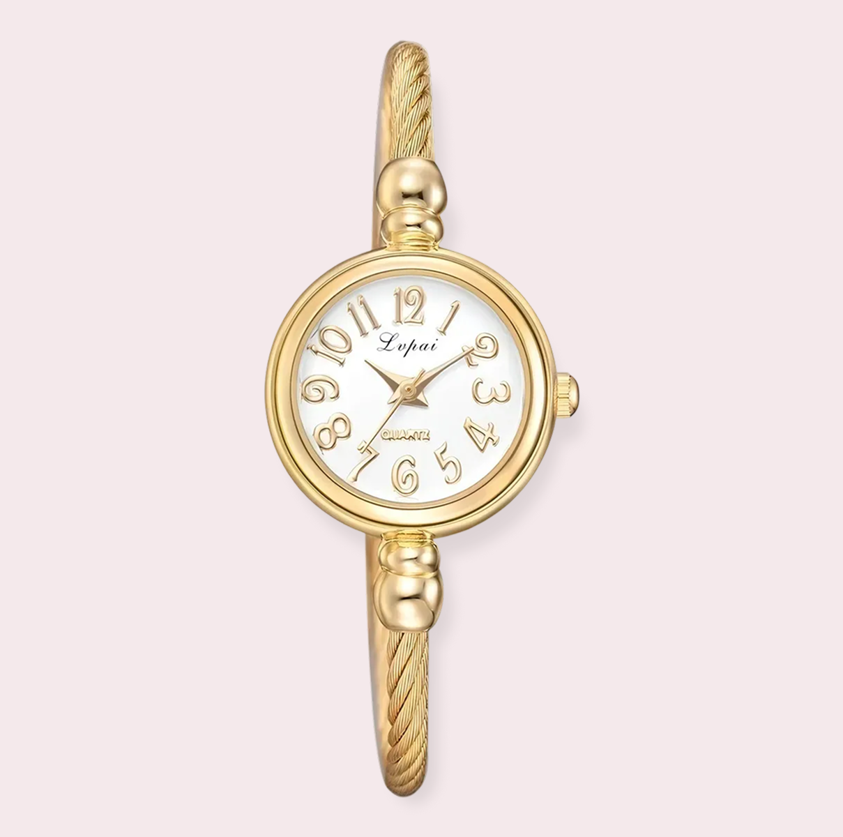 Grace Golden Bracelet Watch with Fine Chain