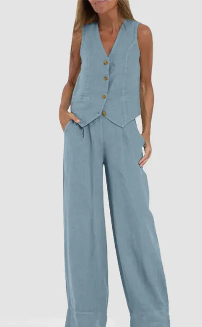 Classy Lady - Linen Two-piece Set