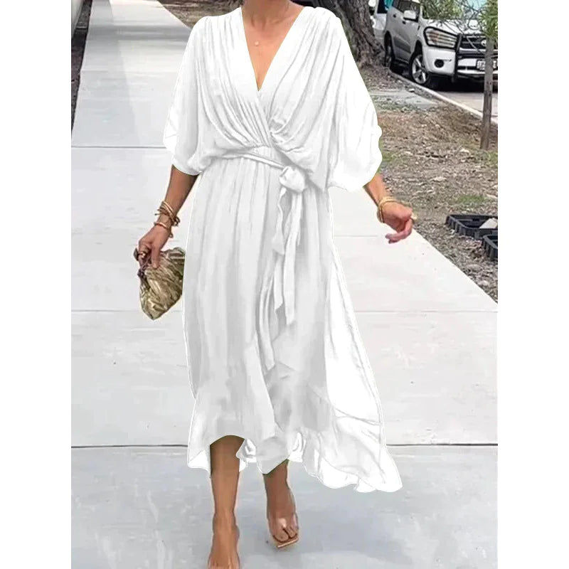 Whisper Fold Dress of breezy shape and summer rhythm