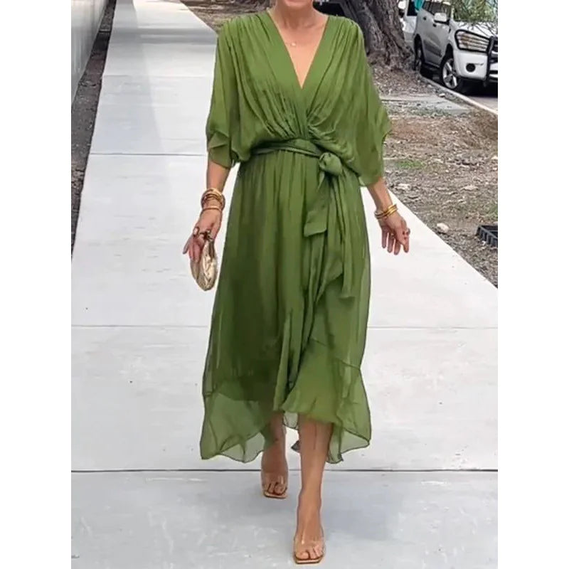 Whisper Fold Dress of breezy shape and summer rhythm