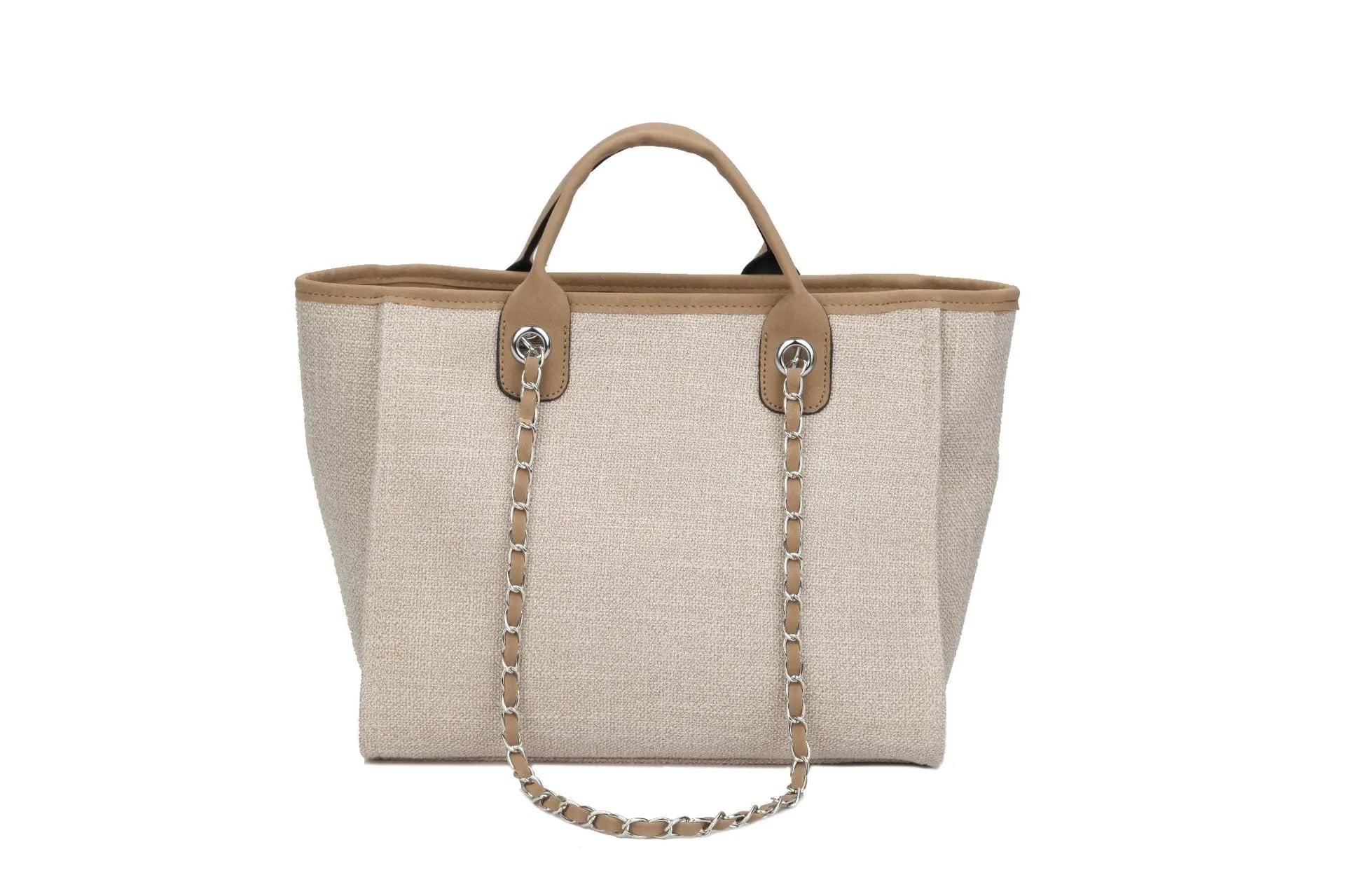 Chic Canvas Chain-Strap Tote