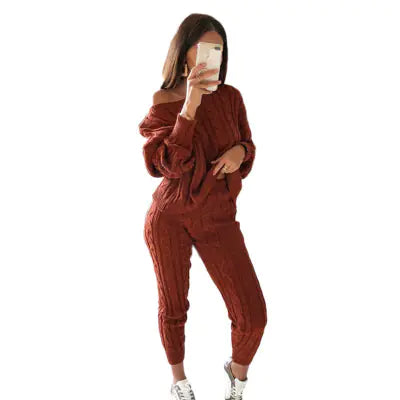 One-Shoulder Sweater Set for Women