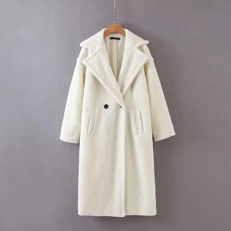 Women's New Long Coat in Lamb Wool for Autumn/Winter