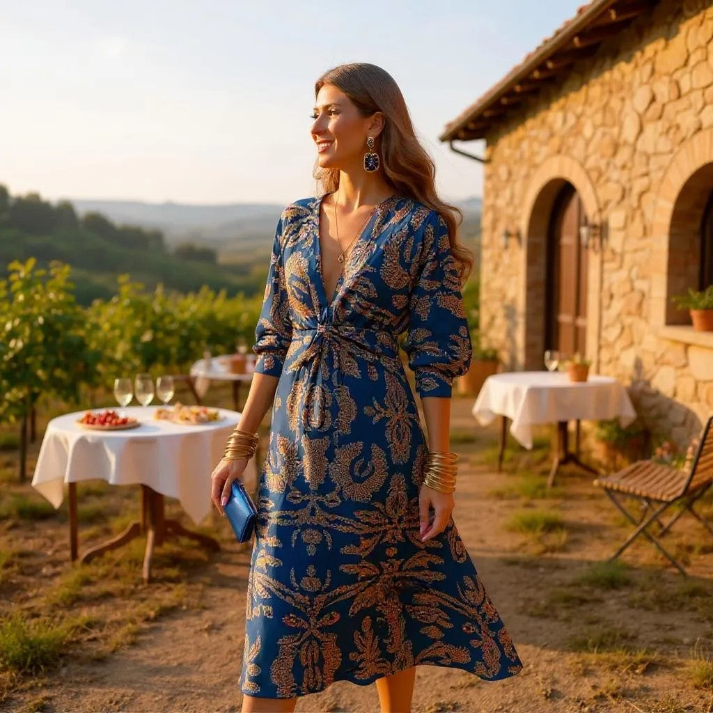 Summer poem v-neck dress